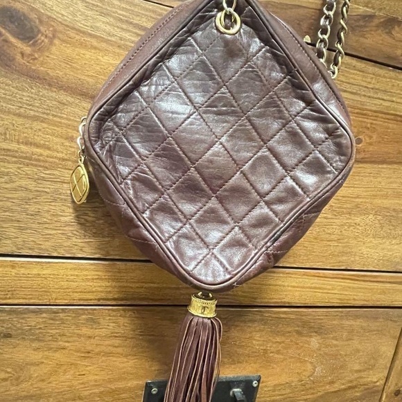 CHANEL Chain Hand bag Clover Charm Matelasse Square Lambskin 240401T - Picture 3 of 5